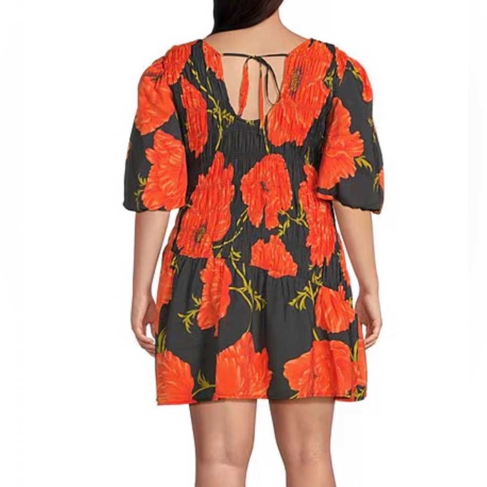 Never Fully Dressed Nara mini dress with red poppy print - Picture 2 of 6